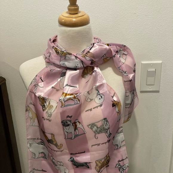Pink Dog Scarf Pug Boxer Dachshund Poodle Golden Retriever Bichon Shih Tzu Boxer - Picture 2 of 7